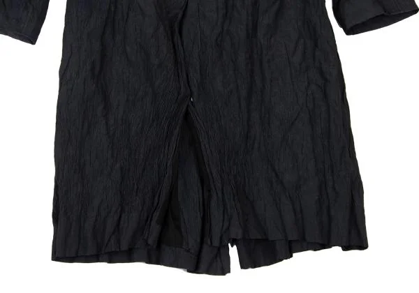 ISSEY MIYAKE HaaT Metal Blend Wrinkled Shawl Collar Coat K-148045_015