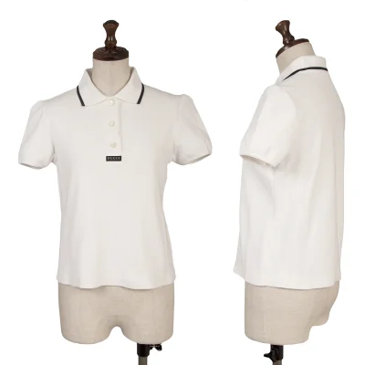GUCCI Logo Patch Rib Cotton Polo Shirt