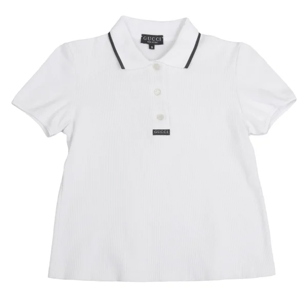 GUCCI Logo Patch Rib Cotton Polo Shirt K-148137_002
