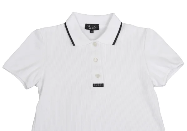GUCCI Logo Patch Rib Cotton Polo Shirt K-148137_003