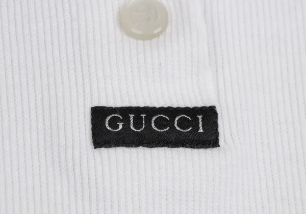 GUCCI Logo Patch Rib Cotton Polo Shirt K-148137_006