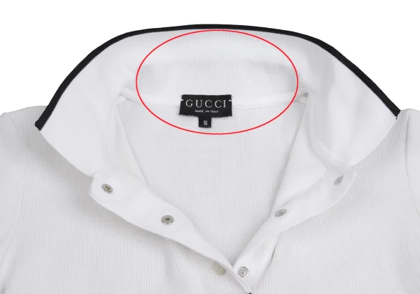 GUCCI Logo Patch Rib Cotton Polo Shirt K-148137_008