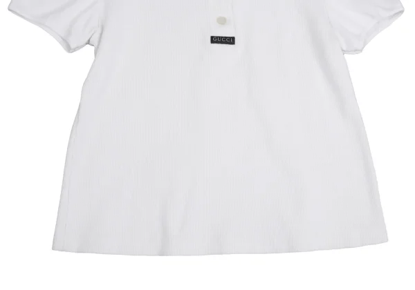 GUCCI Logo Patch Rib Cotton Polo Shirt K-148137_011
