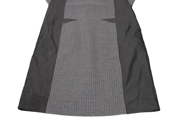 HIROKO BIS Poly Switching Stripe Wool Cotton Dress K-148146_006