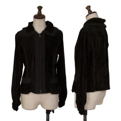 HIROKO BIS Knit Taping Velour Zip Shirt Jacket