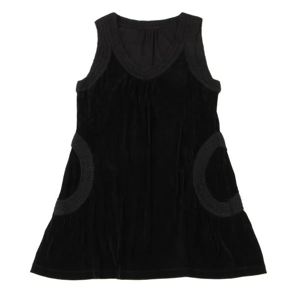 HIROKO BIS Knit Taping Velour Sleeveless Dress K-148148_002