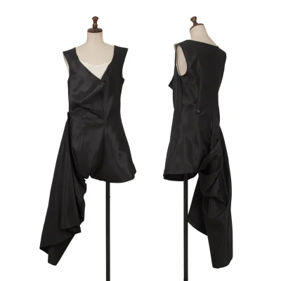 COMME des GARCONS Wool Poly Drape Asymmetry Sleeveless Dress