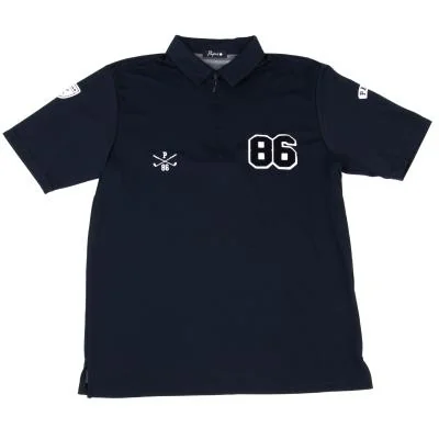 Papas+ Numbering Half-zip Mesh Polo Shirt