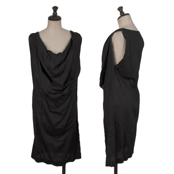 Vivienne Westwood ANGLOMANIA Cotton Front Drape Sleeveless Tunic Black 40 K-148347_001