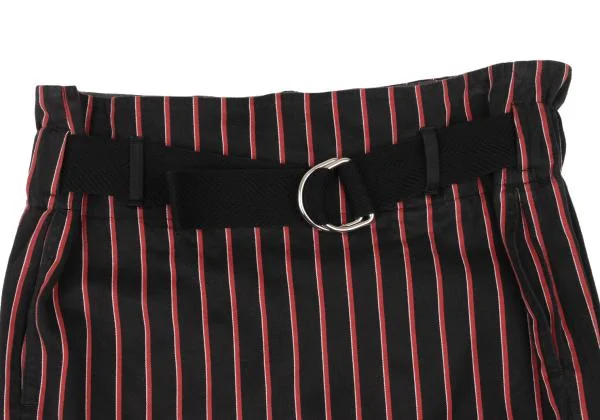 ヴィヴィアンウエストウッド アングロマニアVivienne Westwood ANGLOMANIA コットンストライプベルテッドスカート 黒赤他38 K-148349_004