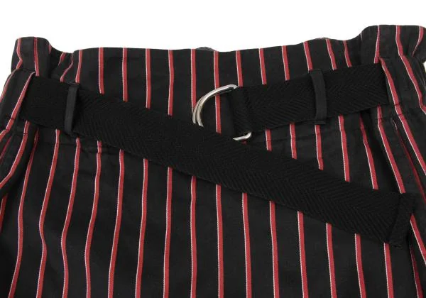 ヴィヴィアンウエストウッド アングロマニアVivienne Westwood ANGLOMANIA コットンストライプベルテッドスカート 黒赤他38 K-148349_005
