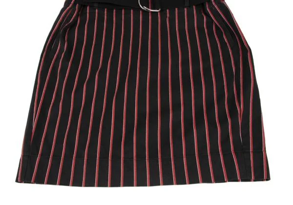ヴィヴィアンウエストウッド アングロマニアVivienne Westwood ANGLOMANIA コットンストライプベルテッドスカート 黒赤他38 K-148349_008