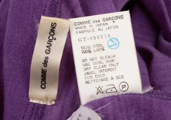 COMME des GARCONS Wool Bleaching Half Zip T-shirt K-148359_013