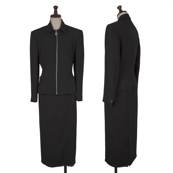 ジュニアゴルチエJUNIOR GAULTIER ポリジップデザインスカート 黒40 K-148427_012