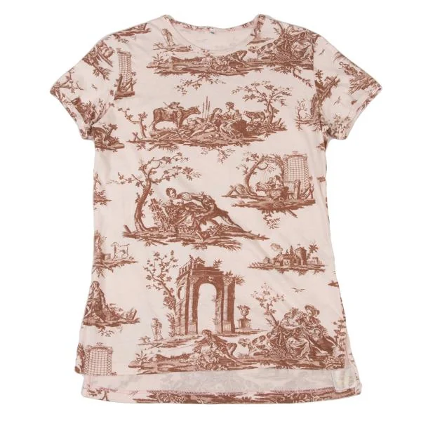 ヴィヴィアンウエストウッドVivienne Westwood トワルドジュイ柄Tシャツ 薄ピンク茶48 K-148514_001