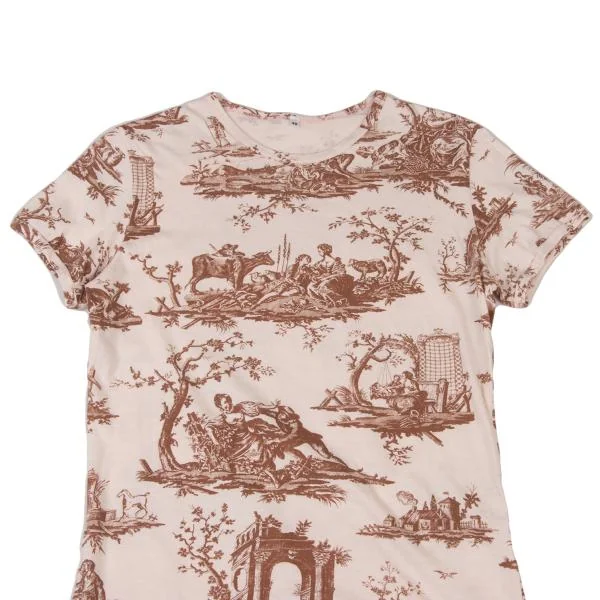 ヴィヴィアンウエストウッドVivienne Westwood トワルドジュイ柄Tシャツ 薄ピンク茶48 K-148514_002