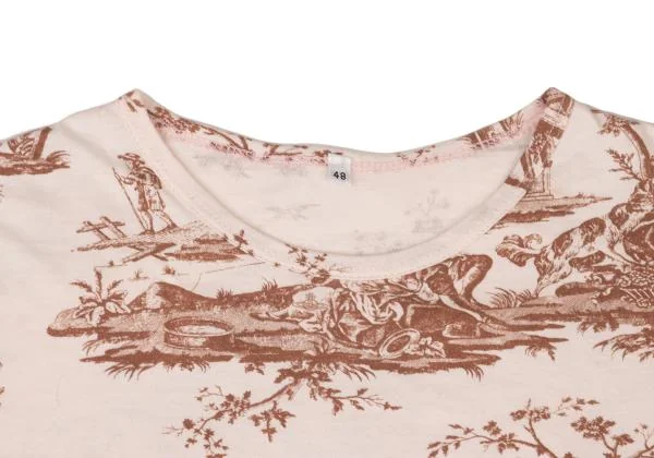 ヴィヴィアンウエストウッドVivienne Westwood トワルドジュイ柄Tシャツ 薄ピンク茶48 K-148514_003
