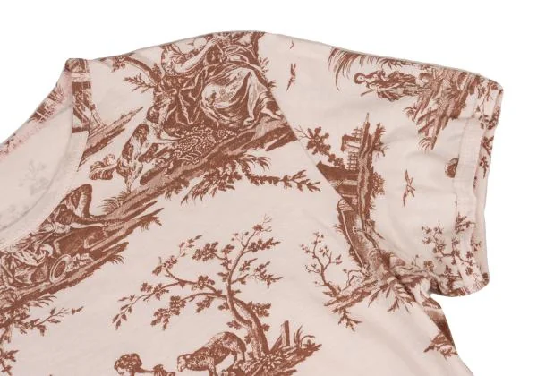 ヴィヴィアンウエストウッドVivienne Westwood トワルドジュイ柄Tシャツ 薄ピンク茶48 K-148514_004