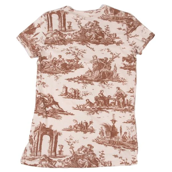 ヴィヴィアンウエストウッドVivienne Westwood トワルドジュイ柄Tシャツ 薄ピンク茶48 K-148514_007