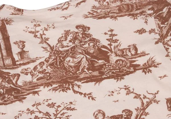 ヴィヴィアンウエストウッドVivienne Westwood トワルドジュイ柄Tシャツ 薄ピンク茶48 K-148514_008