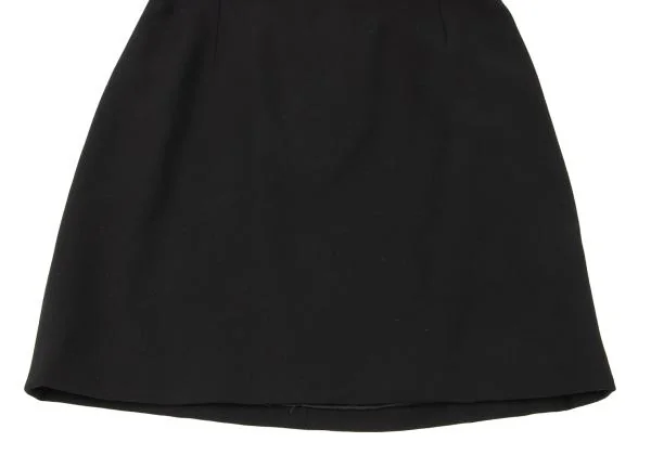 ジャンニヴェルサーチGIANNI VERSACE ウール台形スカート 黒42 K-148531_004