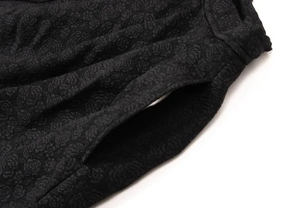 ブラックコムデギャルソンBLACK COMME des GARCONS フラワージャガードサルエルパンツ 黒M K-148544_005