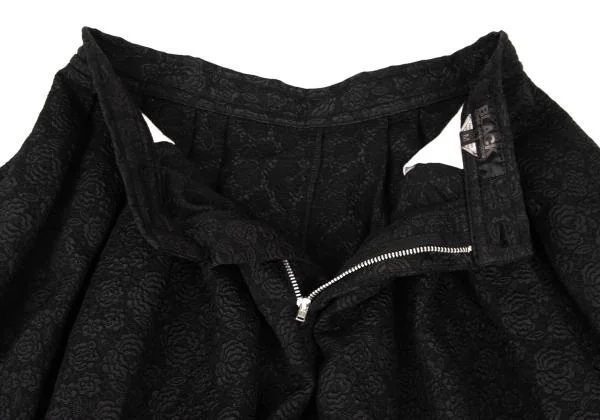 ブラックコムデギャルソンBLACK COMME des GARCONS フラワージャガードサルエルパンツ 黒M K-148544_006