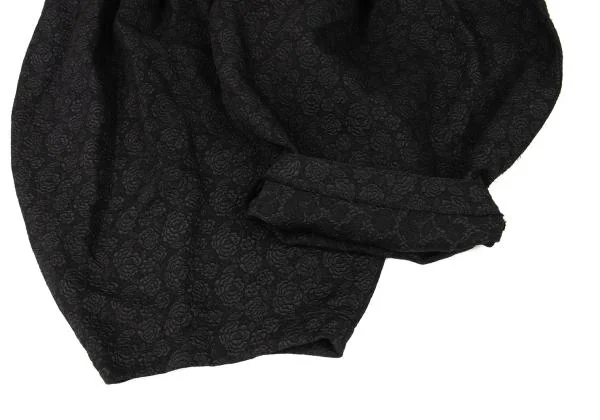 ブラックコムデギャルソンBLACK COMME des GARCONS フラワージャガードサルエルパンツ 黒M K-148544_008