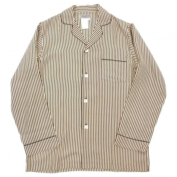 yohji yamamoto pour homme silk striped shirt(K-10761) Black 2(M) K-10761_001