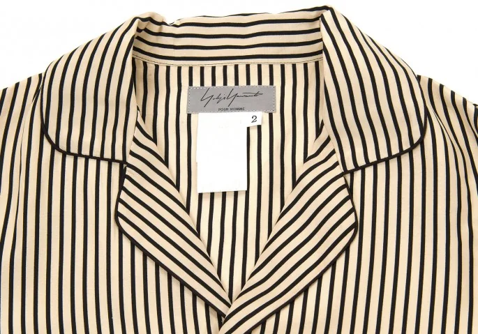 yohji yamamoto pour homme silk striped shirt(K-10761) K-10761_002