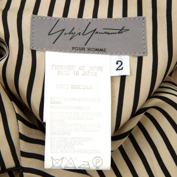 yohji yamamoto pour homme silk striped shirt(K-10761) K-10761_010