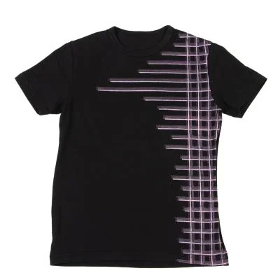 イッセイミヤケISSEY MIYAKE PLEATS (T.) 格子柄プリントTシャツ 黒M位 【レディース】 イッセイミヤケISSEY MIYAKE PLEATS (T.) 格子柄プリントTシャツ
