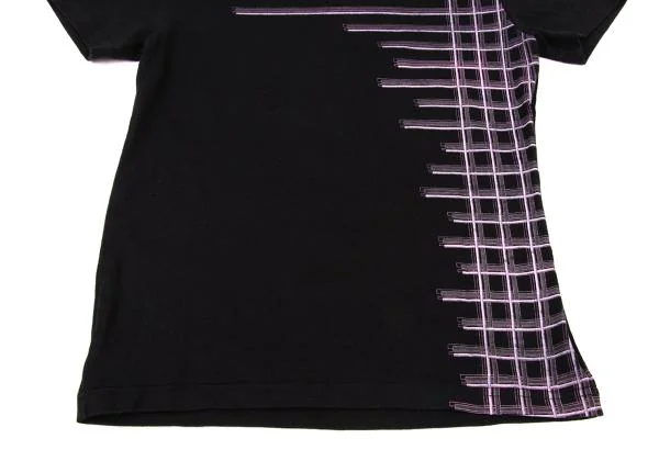 イッセイミヤケISSEY MIYAKE PLEATS (T.) 格子柄プリントTシャツ
