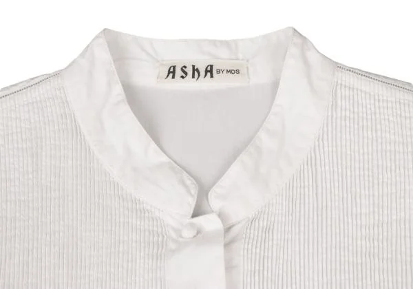 アシャASHA BY MDS ピンタックデザイン切替スタンドカラーシャツ 白M位 K-148619_005