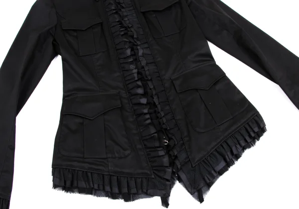 Jean Paul GAULTIER Frill Stretch Cotton Zip Blouson K-148645_007