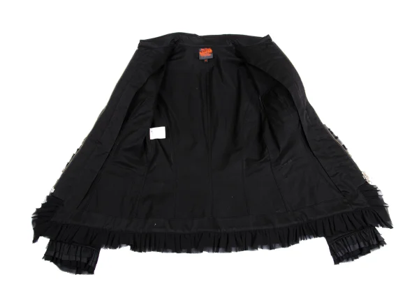 Jean Paul GAULTIER Frill Stretch Cotton Zip Blouson K-148645_010