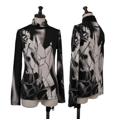 Jean Paul GAULTIER PARIS Mirror Printed Turtleneck T Shirt