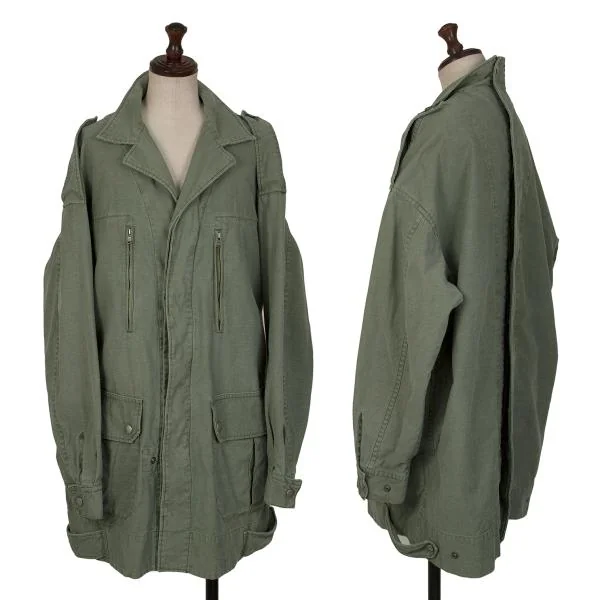 LIMI feu Cotton Back Zip Design Jacket Khaki S K-148700_001