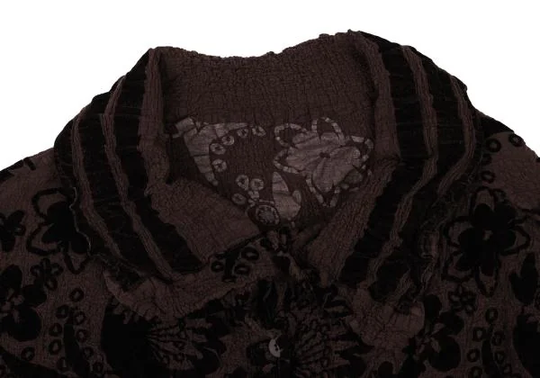 ISSEY MIYAKE me Dyed Floral Flocky Printed Blouse K-148719_003