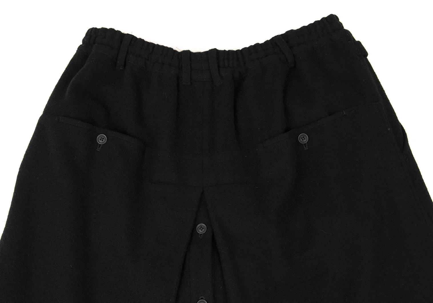Y's ワイズ ///  コットンリネン後ラップパンツ 黒  size 2 Y's ワイズ /// コットンリネン後ラップパンツ 黒 size 2