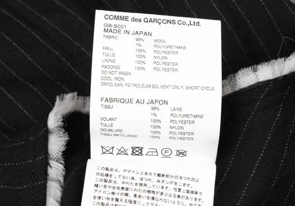 COMME des GARCONS Tulle Frill Stripe Padding Skirt K-148819_014