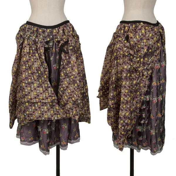 tricot COMME des GARCONS Embroidery See-through Layered Skirt Multi-Color M K-148820_001