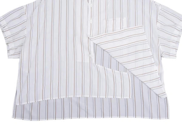 Y's Striped Box Silhouette Short Sleeve Shirt K-148828_009