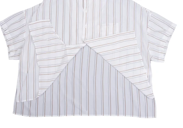Y's Striped Box Silhouette Short Sleeve Shirt K-148828_011