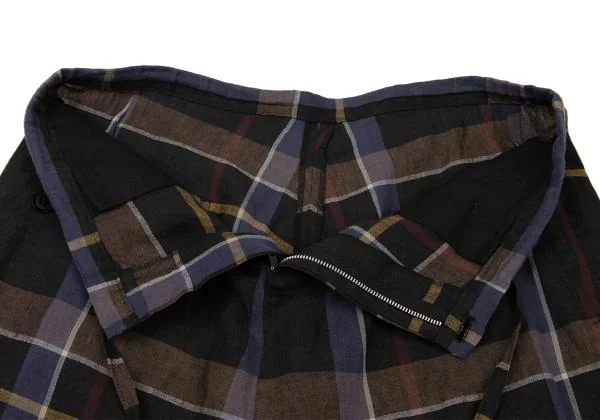 Y's Linen Check Dropped Crotch Pants K-148834_005