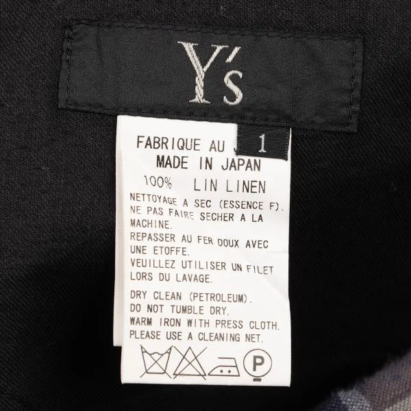Y's Linen Check Dropped Crotch Pants K-148834_013