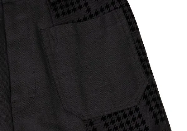 Y's Pink Flocked Houndstooth Wool  Dropped Crotch Pants K-148836_004