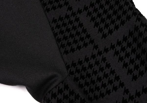 Y's Pink Flocked Houndstooth Wool  Dropped Crotch Pants K-148836_009
