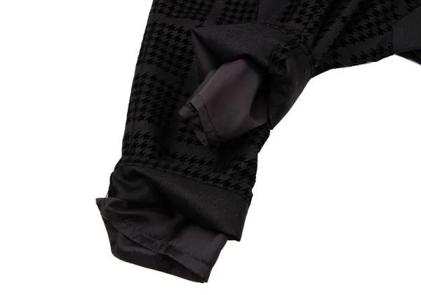 Y's Pink Flocked Houndstooth Wool  Dropped Crotch Pants K-148836_010