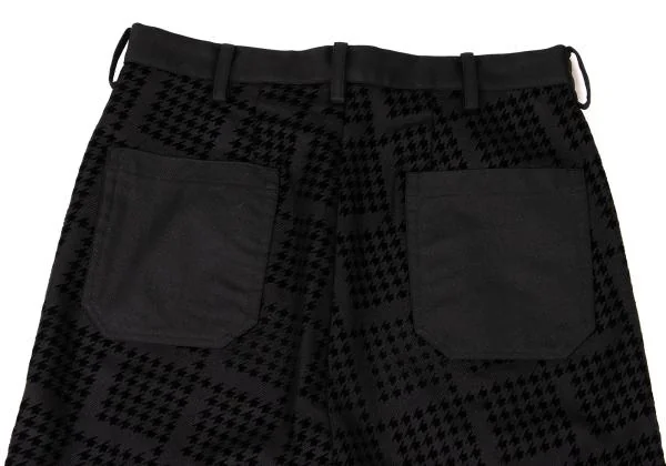 Y's Pink Flocked Houndstooth Wool  Dropped Crotch Pants K-148836_012